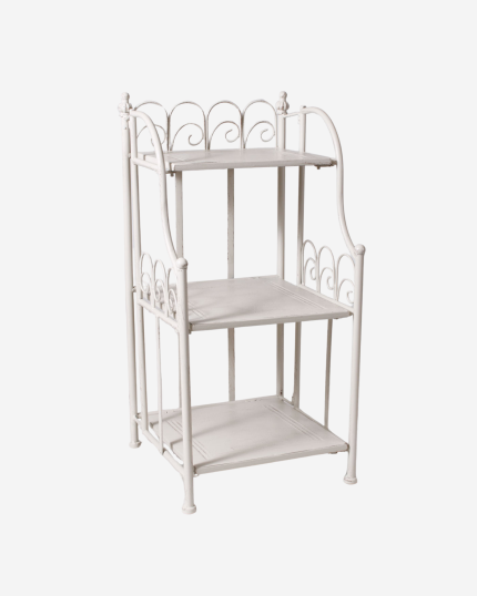 Etagere in metallo bianco anticato