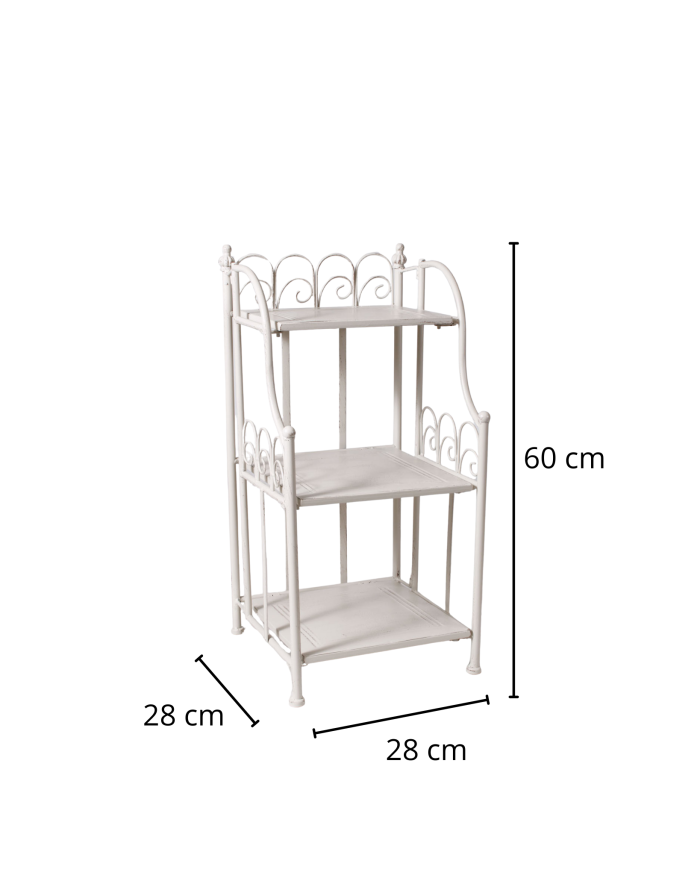 Etagere in metallo bianco anticato - immagine 2