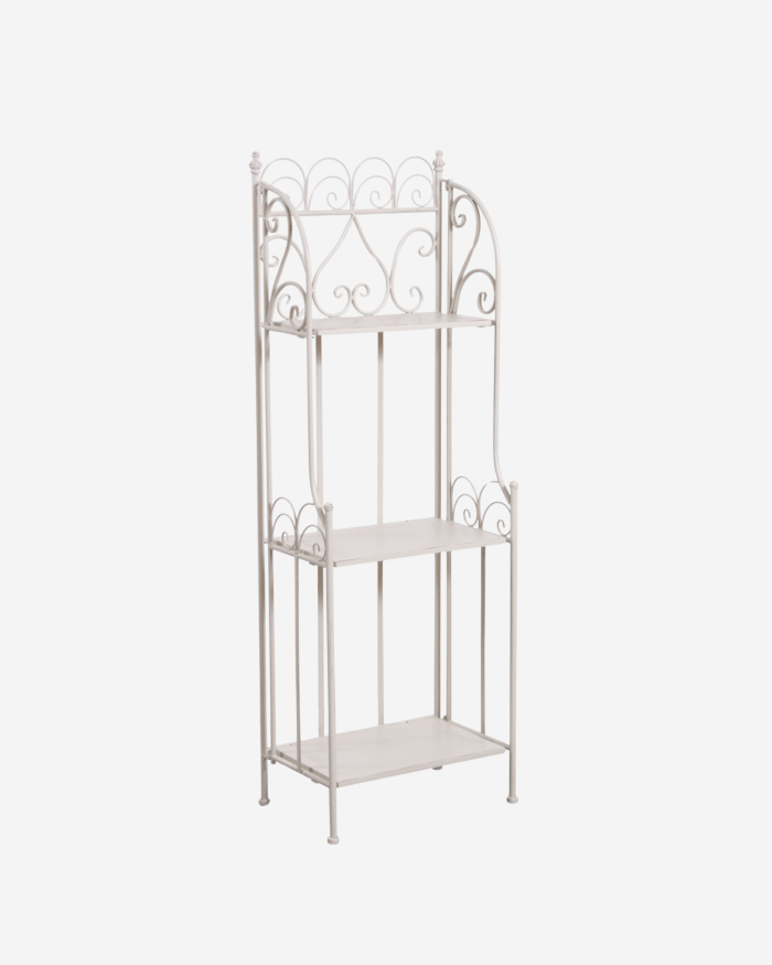 Etagere in metallo bianco anticato