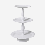 Alzata in metallo bianco tre piani