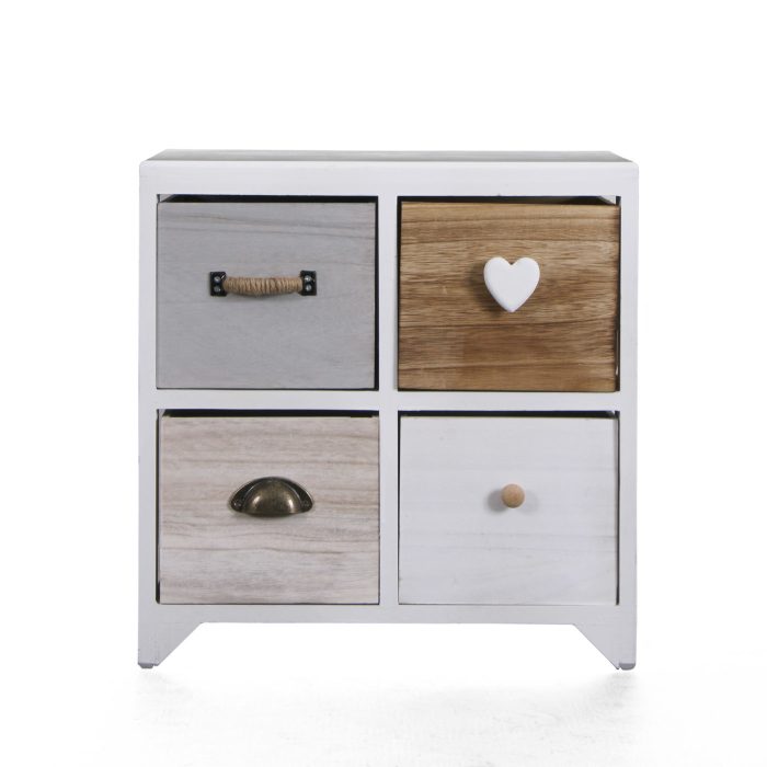 Cassettiera Retrò Vintage in Paulonia con 4 Cassetti - immagine 4