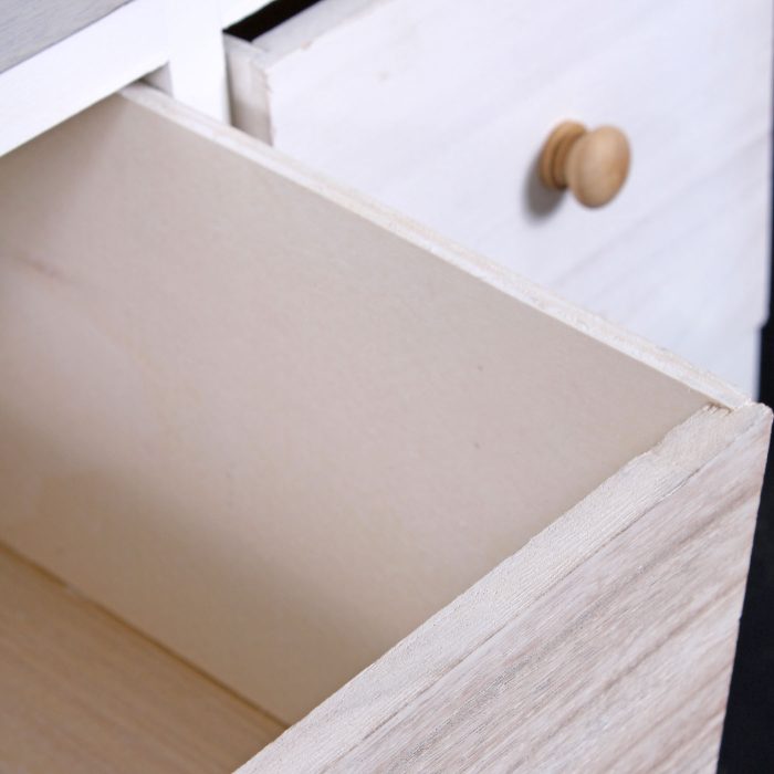 Cassettiera Retrò Vintage in Paulonia con 4 Cassetti