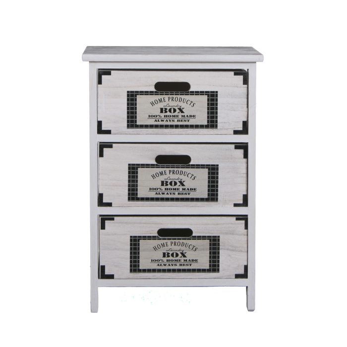 Cassettiera bianca in paulonia