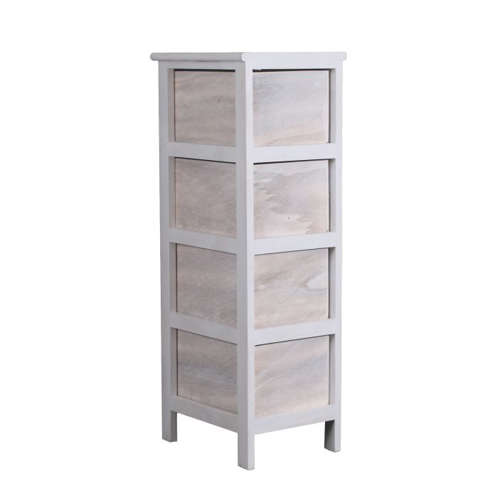 Cassettiera bianca in paulonia