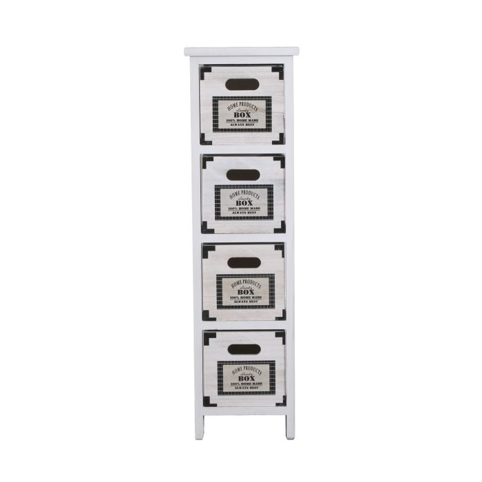 Cassettiera in Legno di Paulonia Bianca Opaca 4 Cassetti 22x26x77 cm - immagine 7