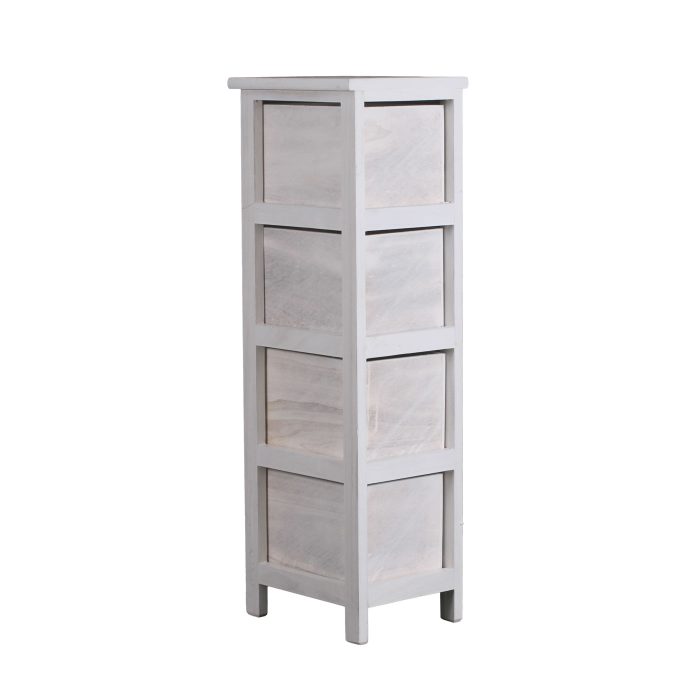 Cassettiera in Legno di Paulonia Bianca Opaca 4 Cassetti 22x26x77 cm - immagine 8
