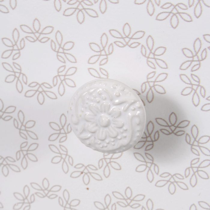 Cassettiera Beige in Paulownia con 4 Cassetti e Pomelli in Ceramica - immagine 4