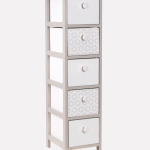 Cassettiera Beige in Paulonia con 5 Cassetti