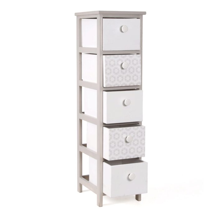 Cassettiera Beige in Paulonia con 5 Cassetti - immagine 3
