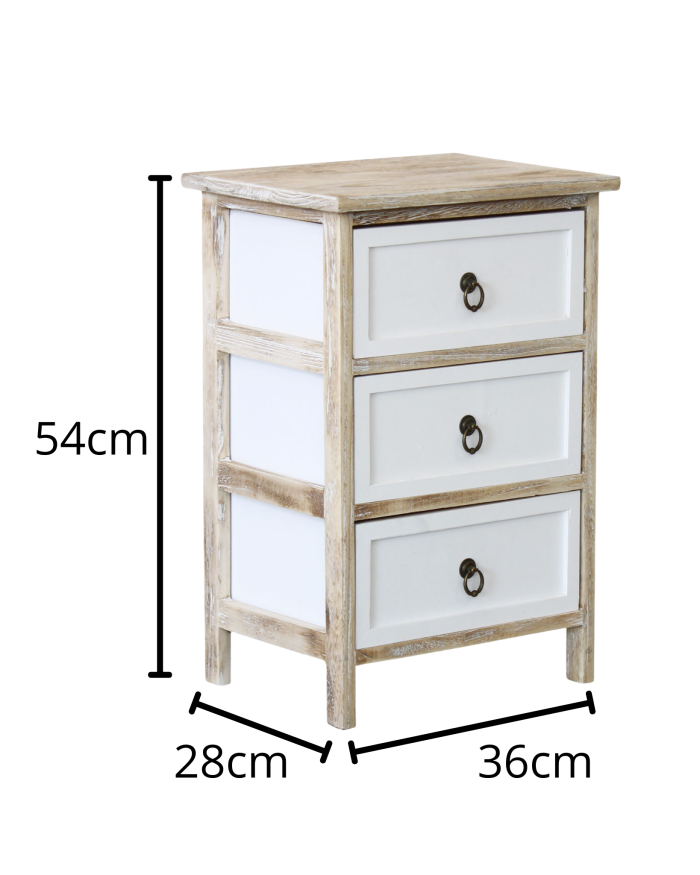 Cassettiera 3 cassetti in legno di abete - immagine 2