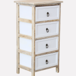 Cassettiera in legno di abete 4 cassetti