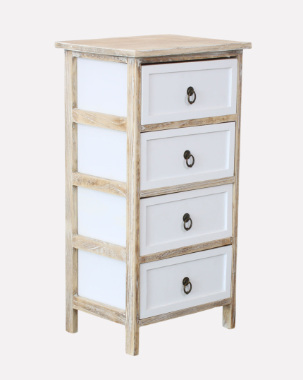 Cassettiera in legno di abete 4 cassetti