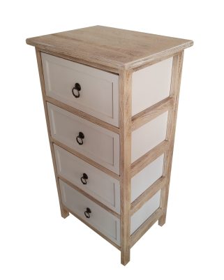 Cassettiera in legno di abete 4 cassetti