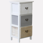 Cassettiera in Legno di Abete Multicolore 3 Cassetti