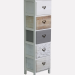 Cassettiera in Legno di Abete Multicolor 5 Cassetti 