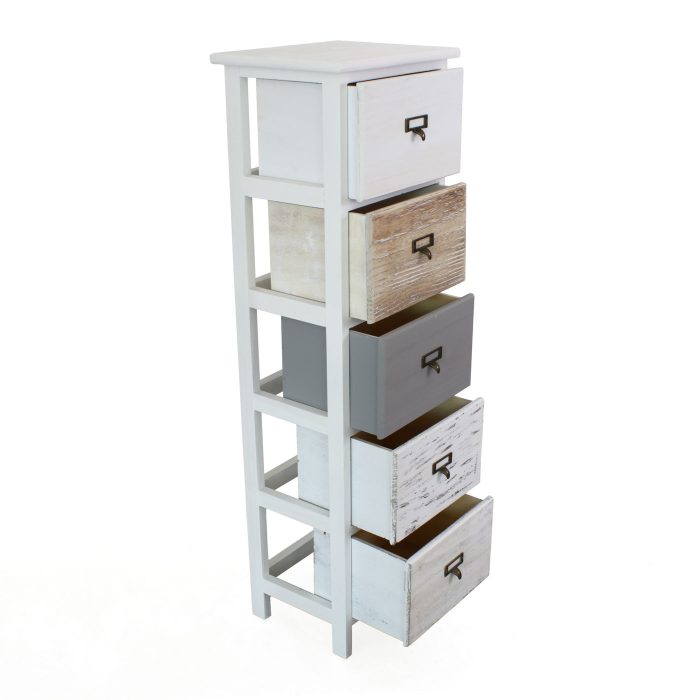 Cassettiera in Legno di Abete Multicolor 5 Cassetti  - immagine 3