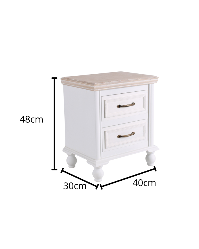 Comodino bianco "Sophia" - immagine 3