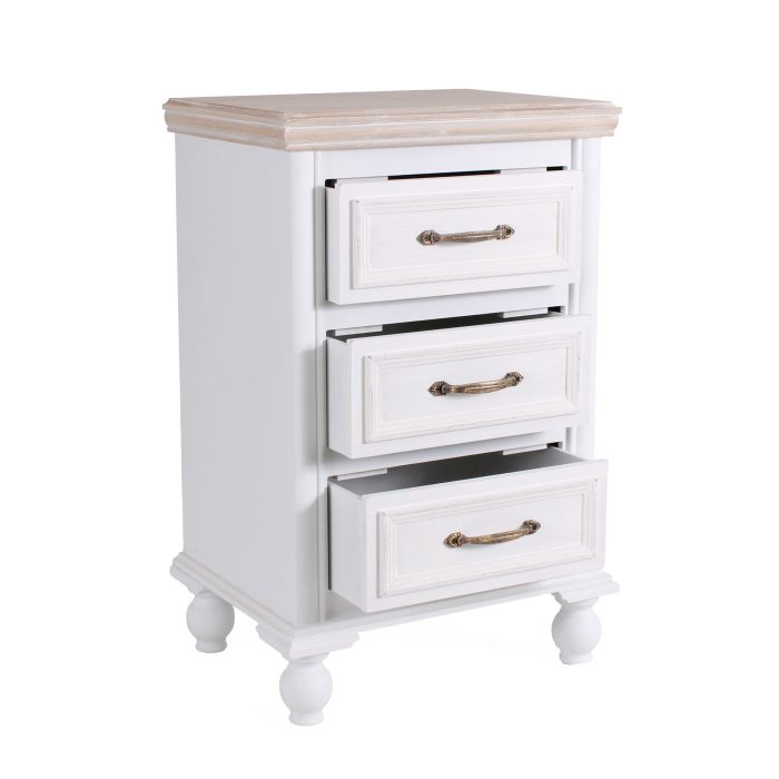Comodino bianco "Sophia" 3 cassetti - immagine 5