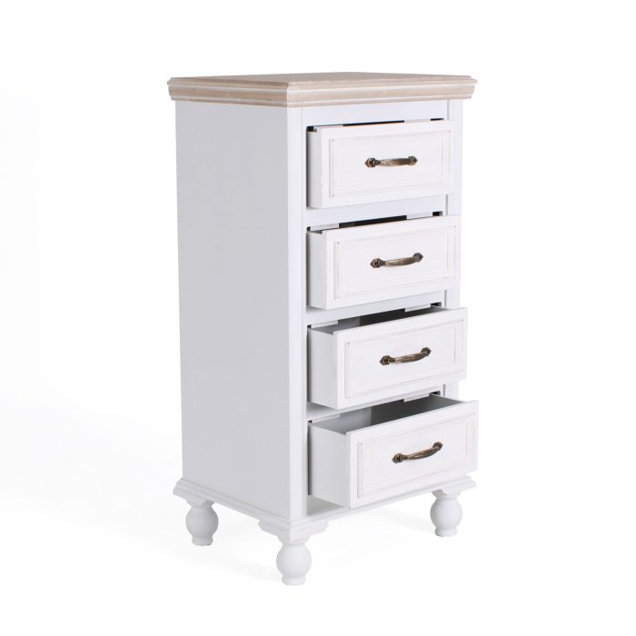 Cassettiera bianca "Sophia" 4 cassetti - immagine 5