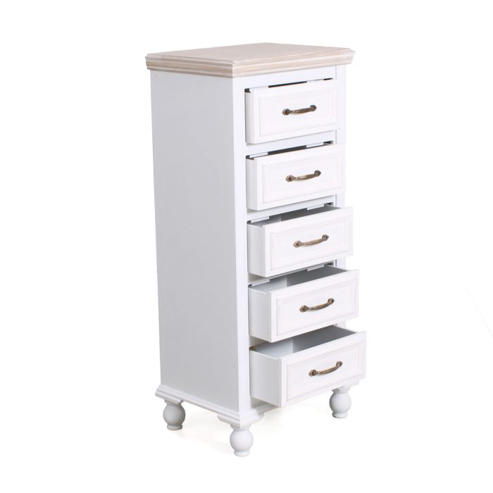 Cassettiera bianca "Sophia" 5 cassetti - immagine 5