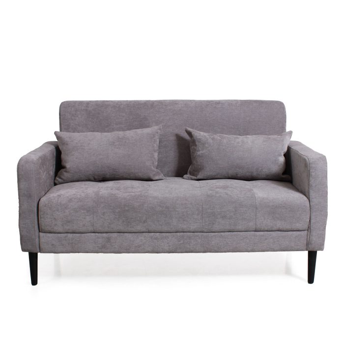 Divano grigio a due posti in ciniglia Lidia - immagine 4