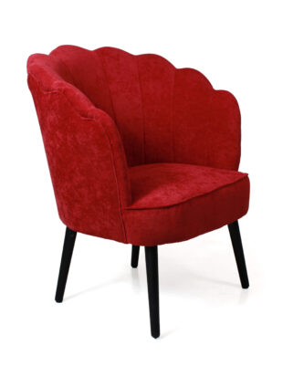 Poltrona rossa in ciniglia "Sara"