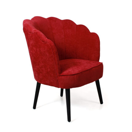 Poltrona rossa in ciniglia "Sara"