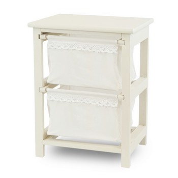 Cassettiera da Assemblare Bianca con 2 Cassetti – 38x28xH49 cm