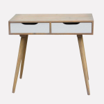 Consolle 2 Cassetti in Legno Naturale – 90x40xH77 cm