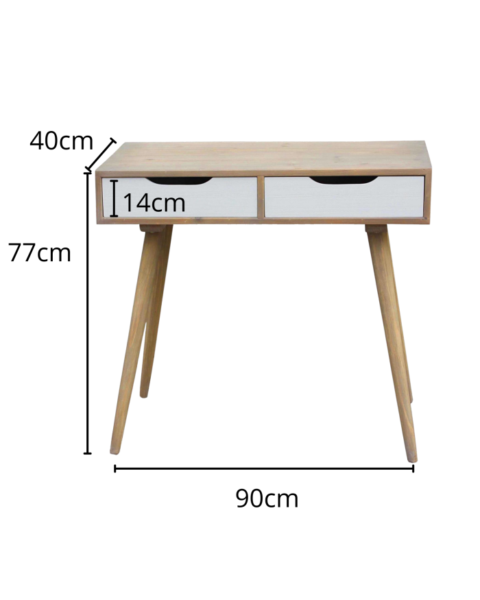 Consolle 2 Cassetti in Legno Naturale - immagine 2
