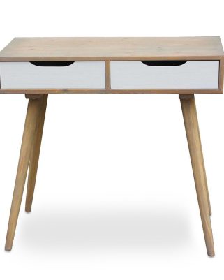 Consolle 2 Cassetti in Legno Naturale – 90x40xH77 cm
