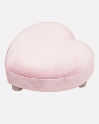 pouf poggiapiedi ca forma di cuore colore rosa