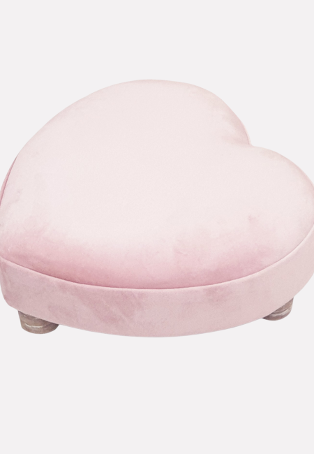 pouf poggiapiedi ca forma di cuore colore rosa
