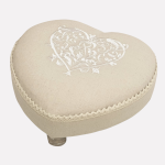 Poggiapiedi a cuore in tessuto beige
