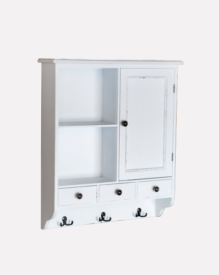 Pensile bianco in legno di pino ed mdf "Alice"