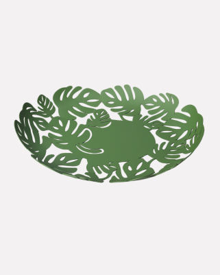CENTROTAVOLA OVALE VERDE INTAGLIATO FOGLIA