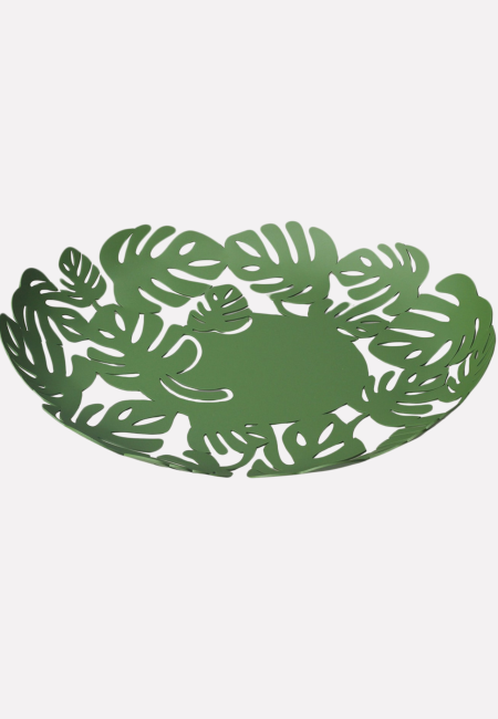 CENTROTAVOLA OVALE VERDE INTAGLIATO FOGLIA