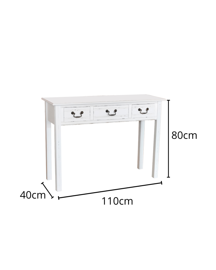 Consolle bianca in legno di pino ed mdf "Alice" - immagine 3