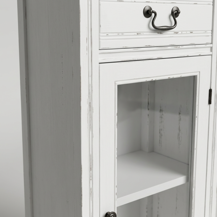 Vetrinetta bianca in legno di pino ed mdf "Alice" - immagine 6
