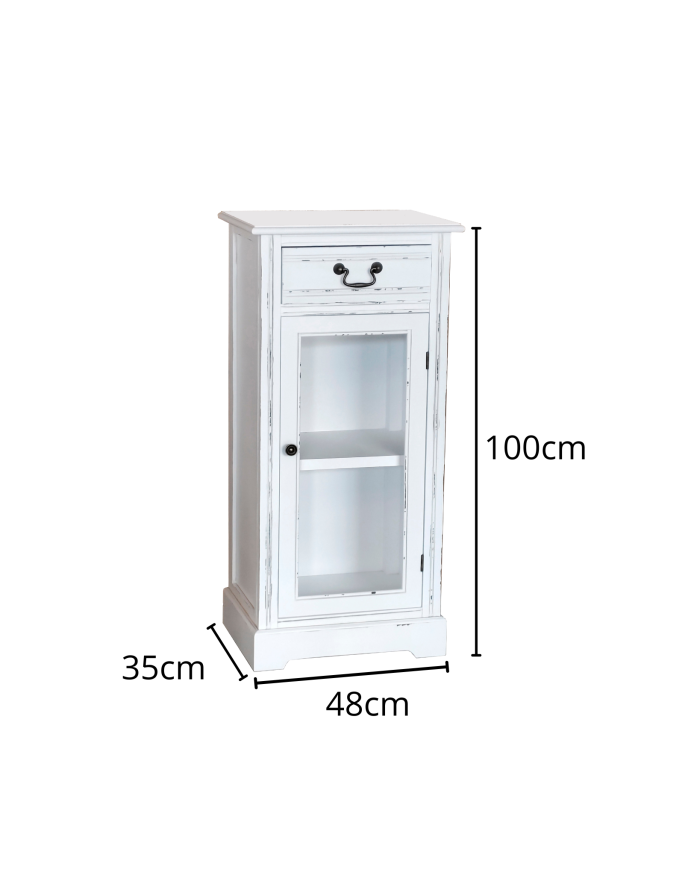 Vetrinetta bianca in legno di pino ed mdf "Alice" - immagine 3