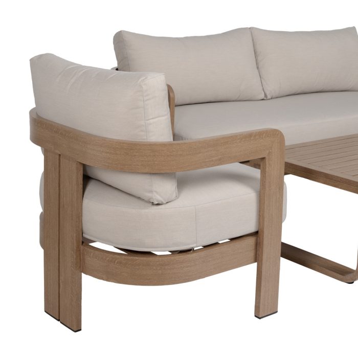 Salotto da giardino in alluminio effetto legno "Tropea" - immagine 5