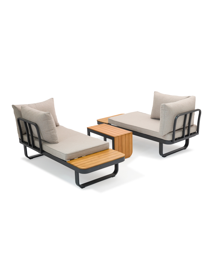 Salotto da giardino in alluminio e acacia "Sirmione" - immagine 7