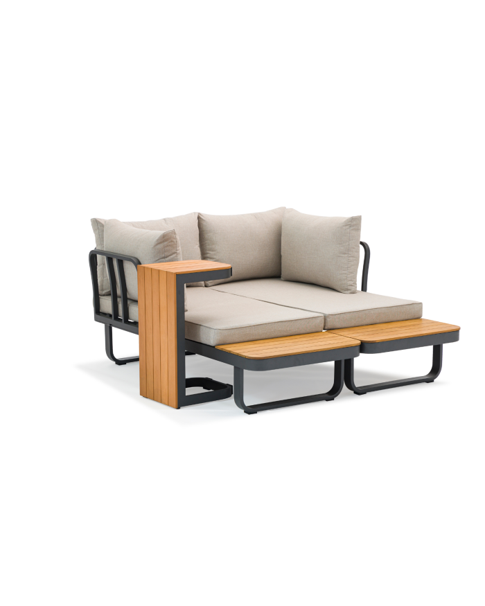 Salotto da giardino in alluminio e acacia "Sirmione" - immagine 5