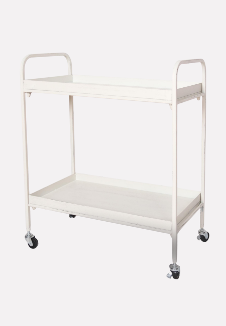 CARRELLINO BIANCO A DUE PIANI PIEGHEVOLE