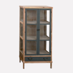 Vetrinetta "Elisabetta" in legno di Pino e MDF colore miele e grigio