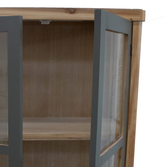 Vetrinetta "Elisabetta" in legno di Pino e MDF colore miele e grigio - immagine 4