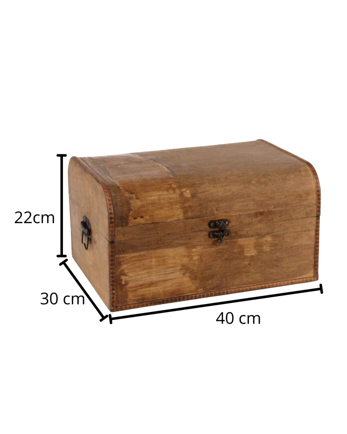 Baule bombato in legno 40X30H22 - immagine 2