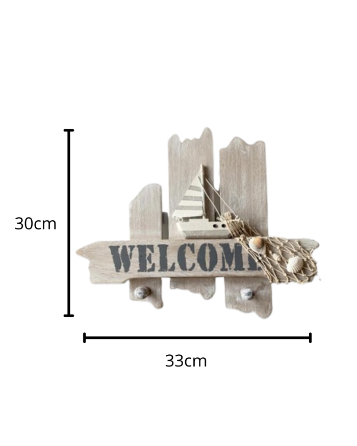 Appendino da Parete “Welcome” in Legno - immagine 2