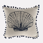 Cuscino Decorativo Conchiglia Blu – Morbido Cuscino Arredo a Forma di Conchiglia