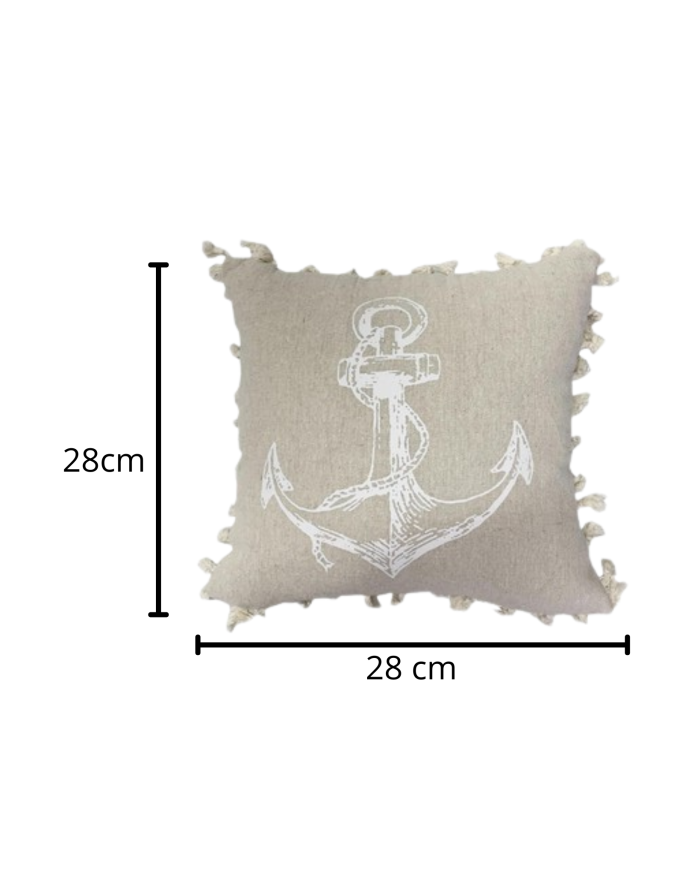 Cuscino grigio ancora bianca - immagine 2